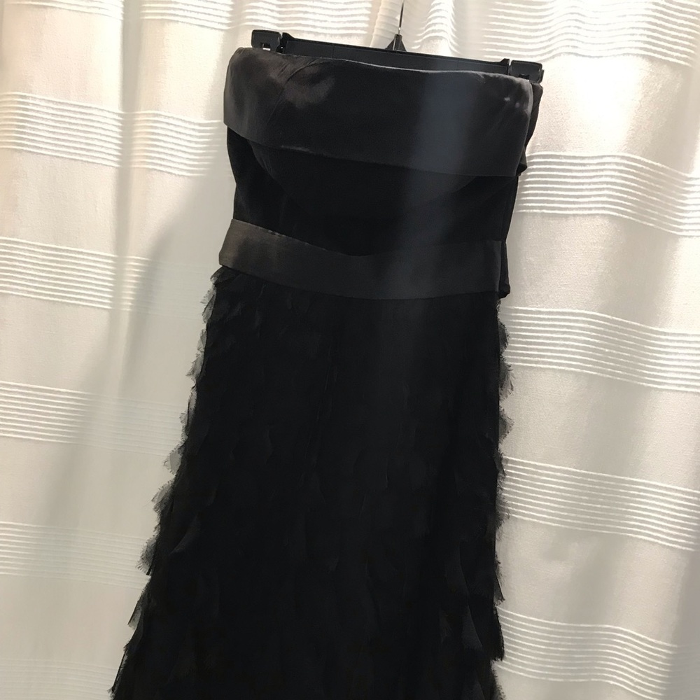 Black strapless cocktail dress